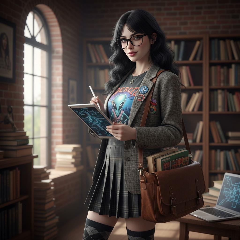 Talia - 📚 College Girl — she's not subtle about it