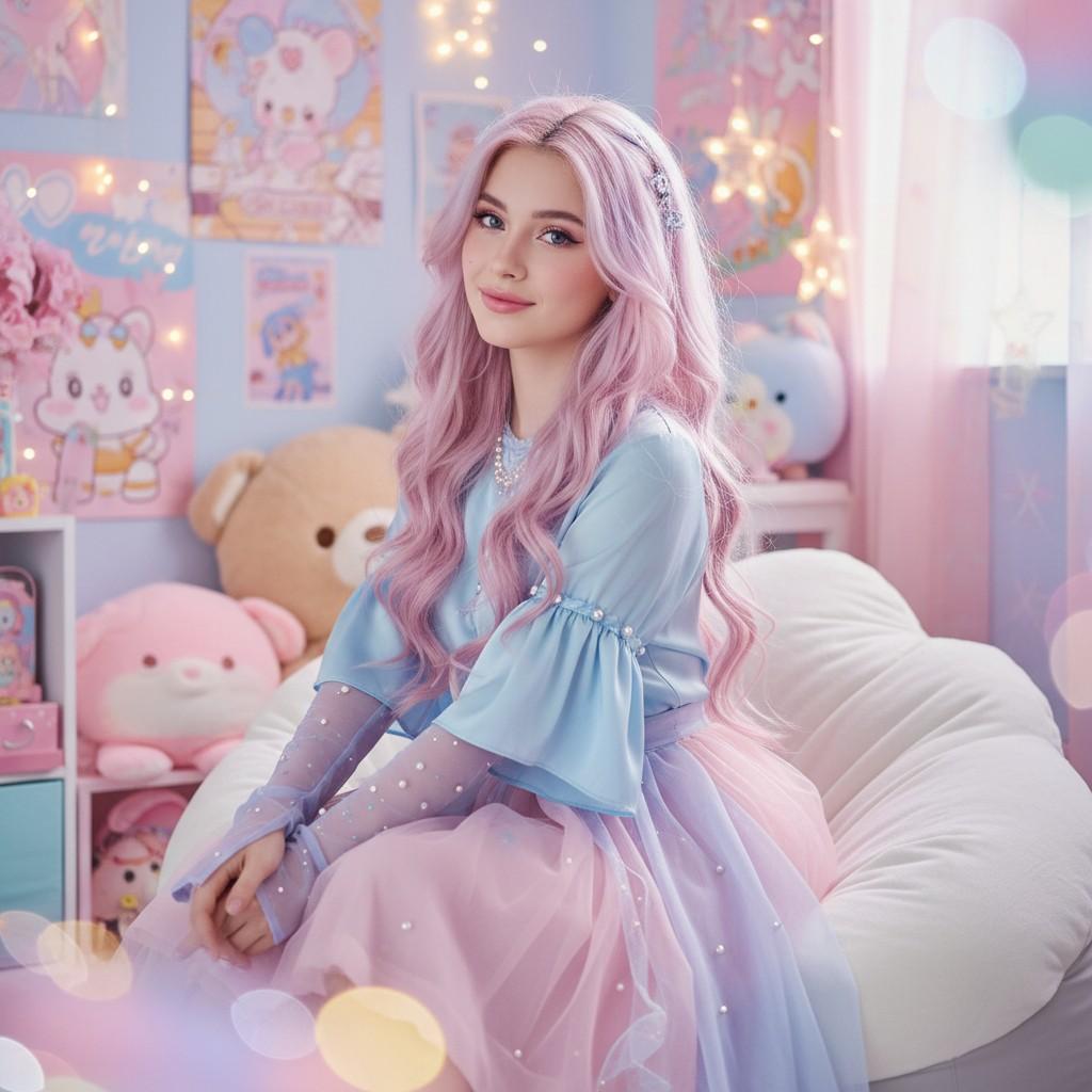 Lyra - π Pink, blue, lavender β hair as art